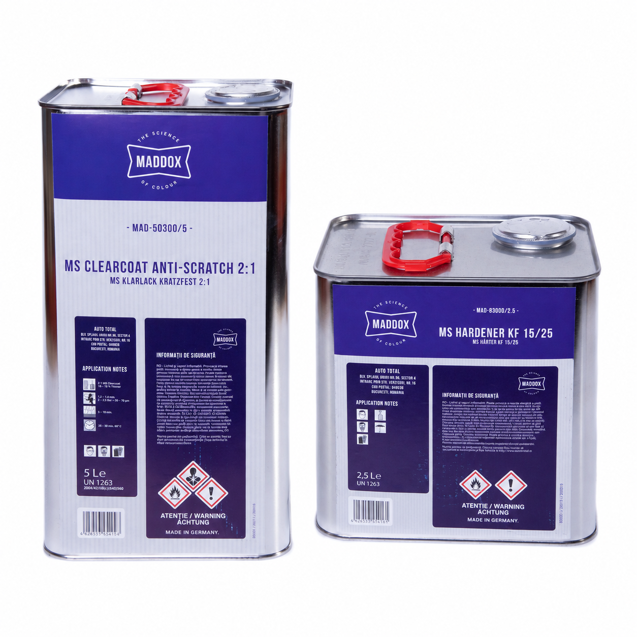 Pachet lac auto + intaritor, Maddox 50300 Anti-Scratch MS 2:1, uscare normal, rapid