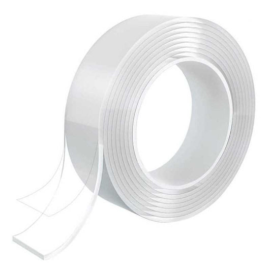 Bandă dublu adezivă nano tape transparentă reutilizabilă 30mm x 3m