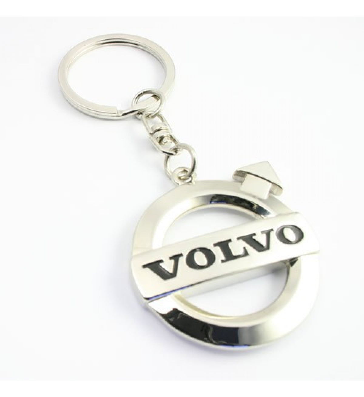 Breloc Chei Metalic Cromat cu Emblemă Volvo Decupată