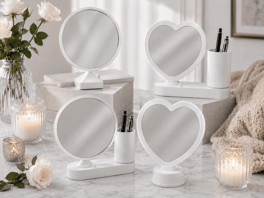 Oglinda magica cu insertie foto si efect INFINITY LED - INIMA
