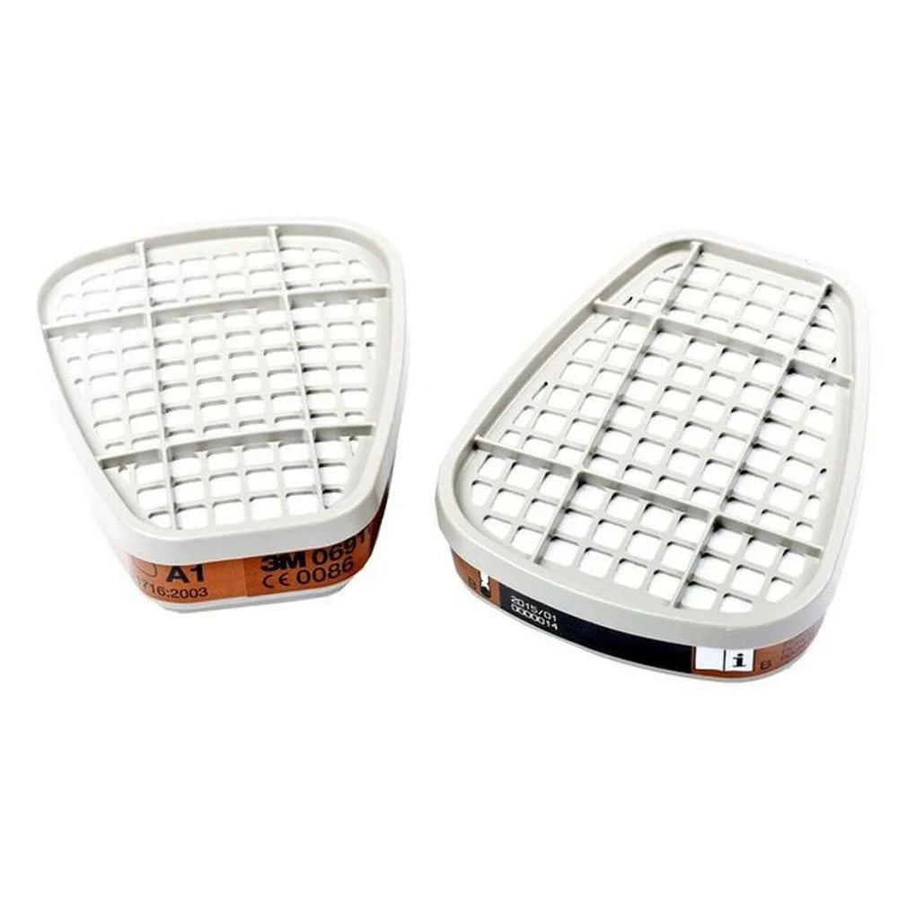 Set 2 filtre de gaze organice si vapori 3M A1 06911, pentru masti de protectie respiratorie din seria 3M 6000 si 3M 7000, pret pe bucata