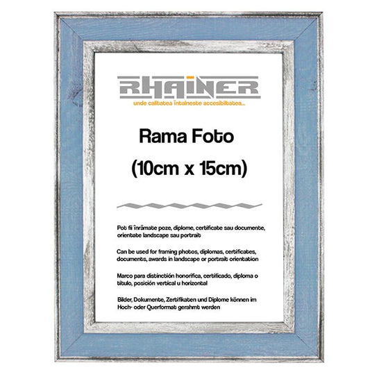Rama foto Alicante albastru+argintiu 10x15