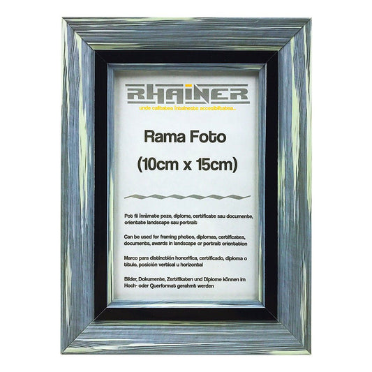 Ramă foto Tenerife 10x15 cm, design albastru și negru
