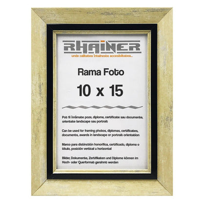 Ramă foto Tenerife crem și negru, dimensiune 10x15 cm