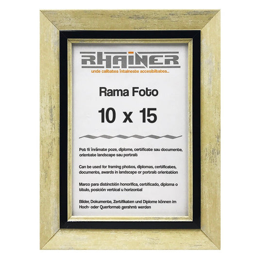 Ramă foto Tenerife crem și negru, dimensiune 10x15 cm