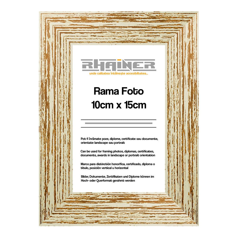 Rama foto Leon crem 10x15