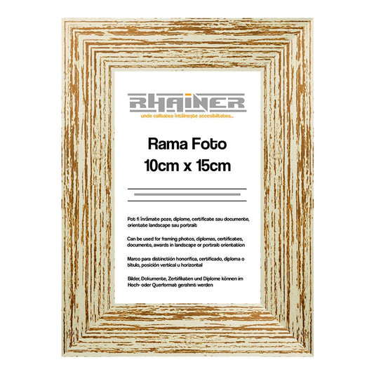 Rama foto Leon crem 10x15