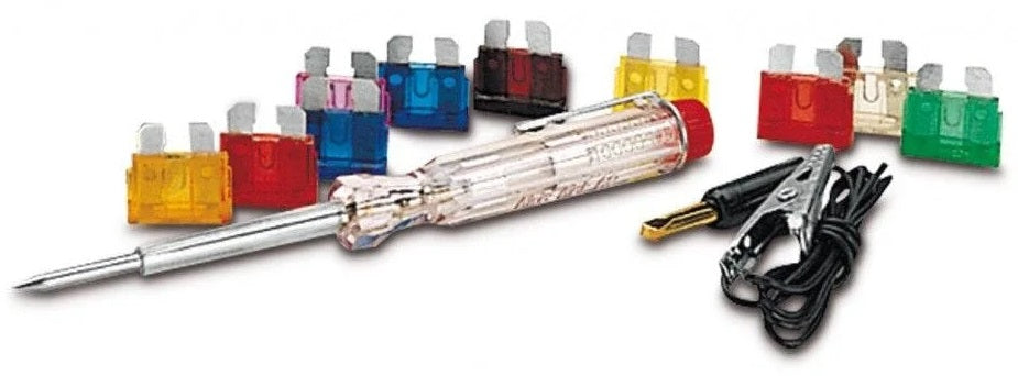 Set 10 sigurante auto, cu tester, BOTTARI Safe 30121BT, 3A, 5A, 7.5A, 10A, 15A, 20A, 25A, 30A