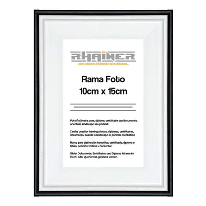 Rama foto Barcelona alb+negru 10x15