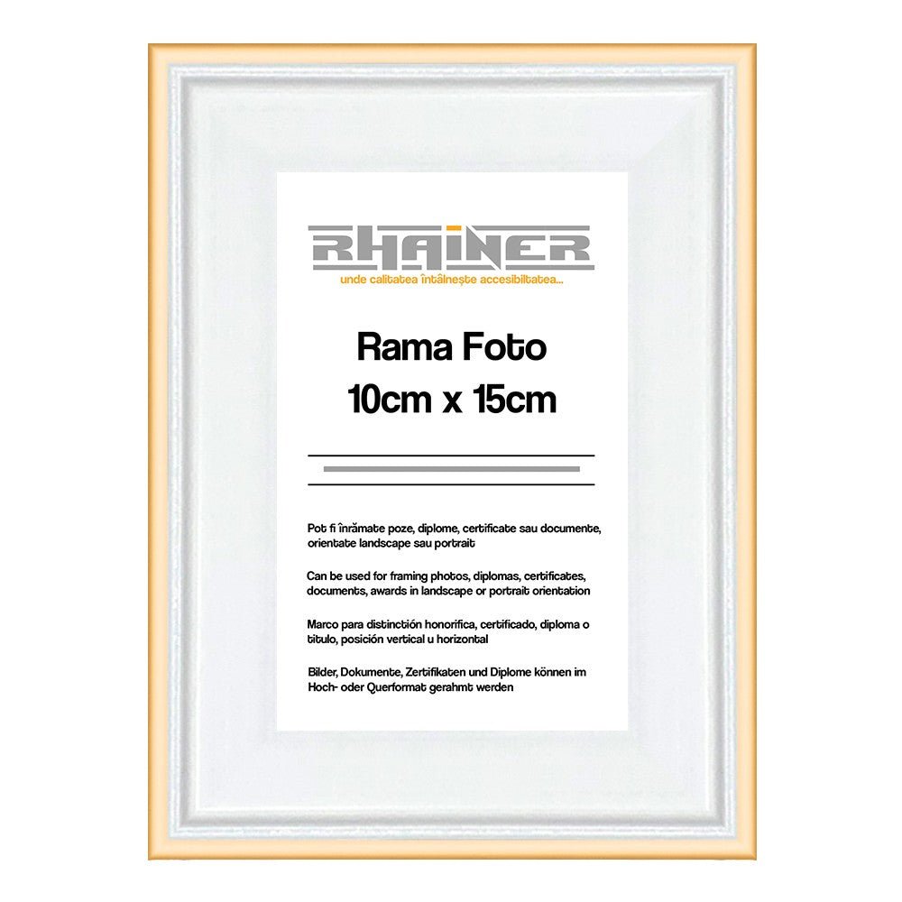 Rama foto Barcelona alb+auriu 10x15