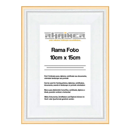 Rama foto Barcelona alb+auriu 10x15