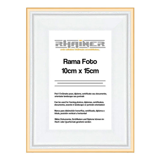 Rama foto Barcelona alb+auriu 10x15