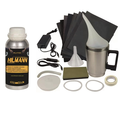 Set HILMANN pentru restaurare faruri cu polimer 600ml