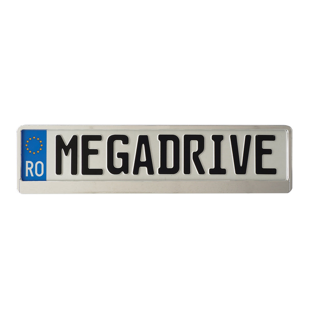 Suport Numar Inmatriculare Mega Drive Metalizat Silver 1 Buc