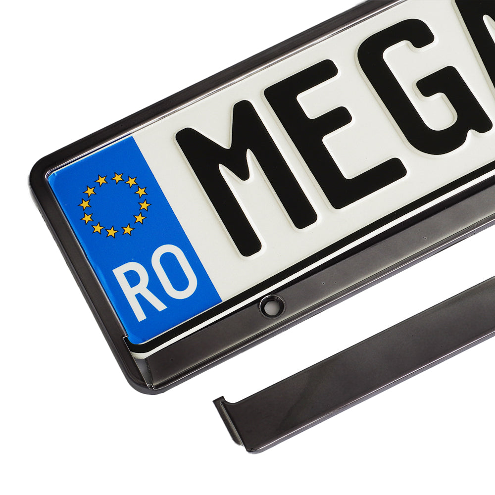 Suport Numar Inmatriculare Mega Drive Metalizat Graphite 1 Buc