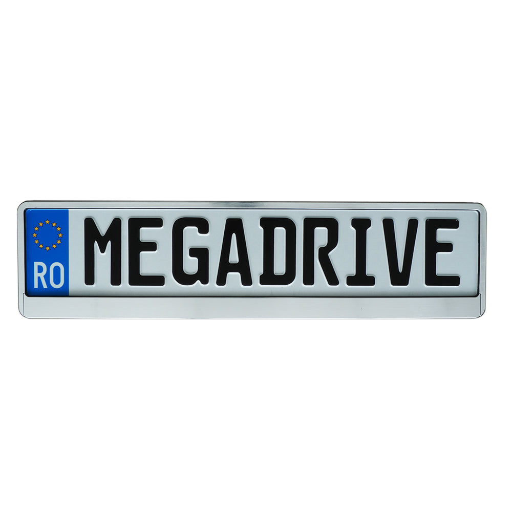 Suport Numar Inmatriculare Mega Drive Chrome Brush 1 Buc