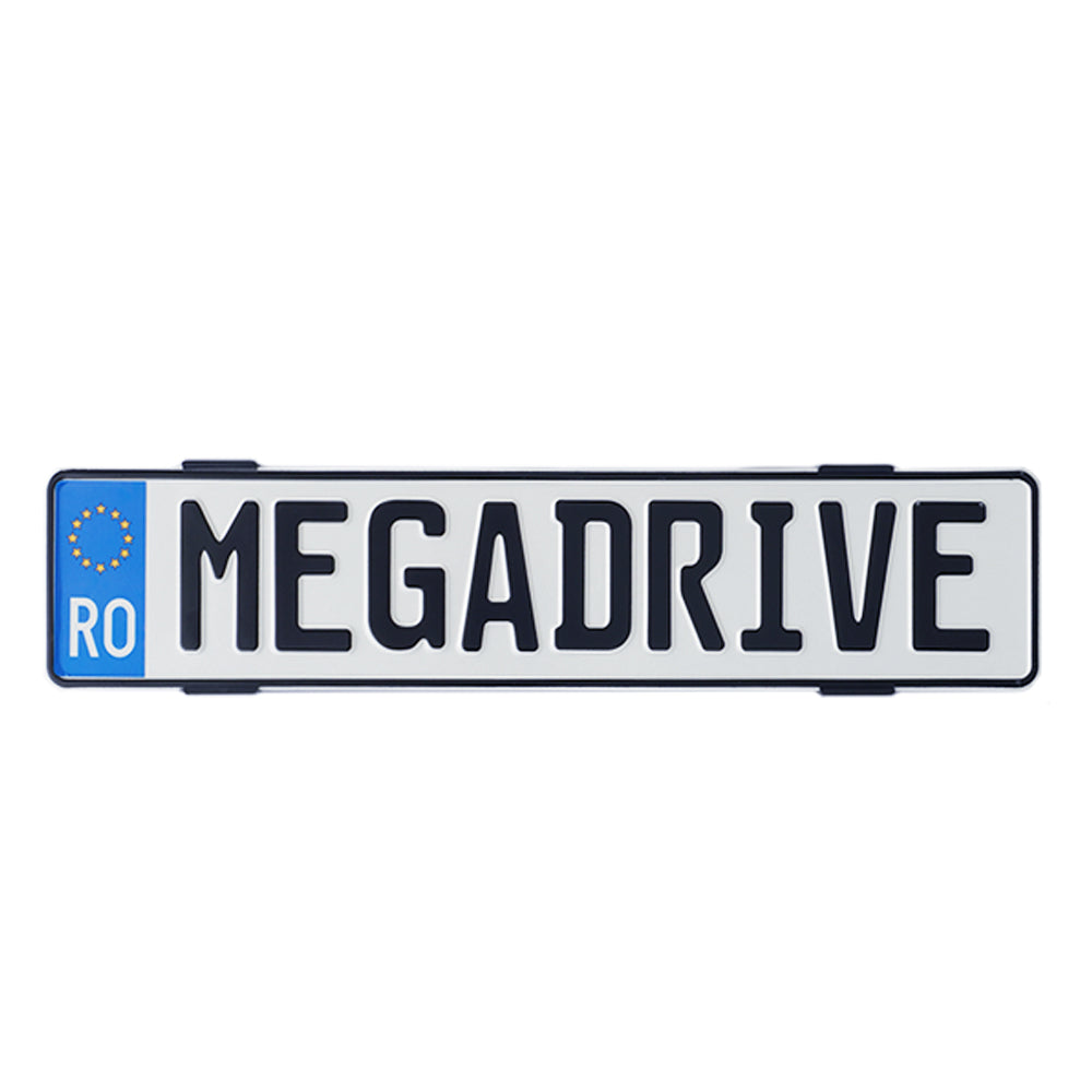 Suport Numar Inmatriculare Mega Drive Fara Rame Set 4 Buc (Fata + Spate) Negru