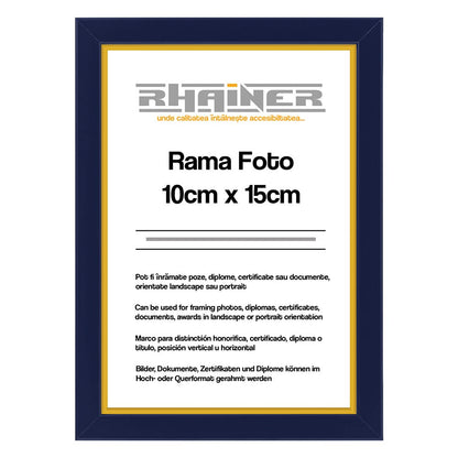 Rama foto Madrid albastru+auriu 10x15