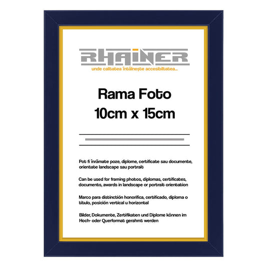 Rama foto Madrid albastru+auriu 10x15