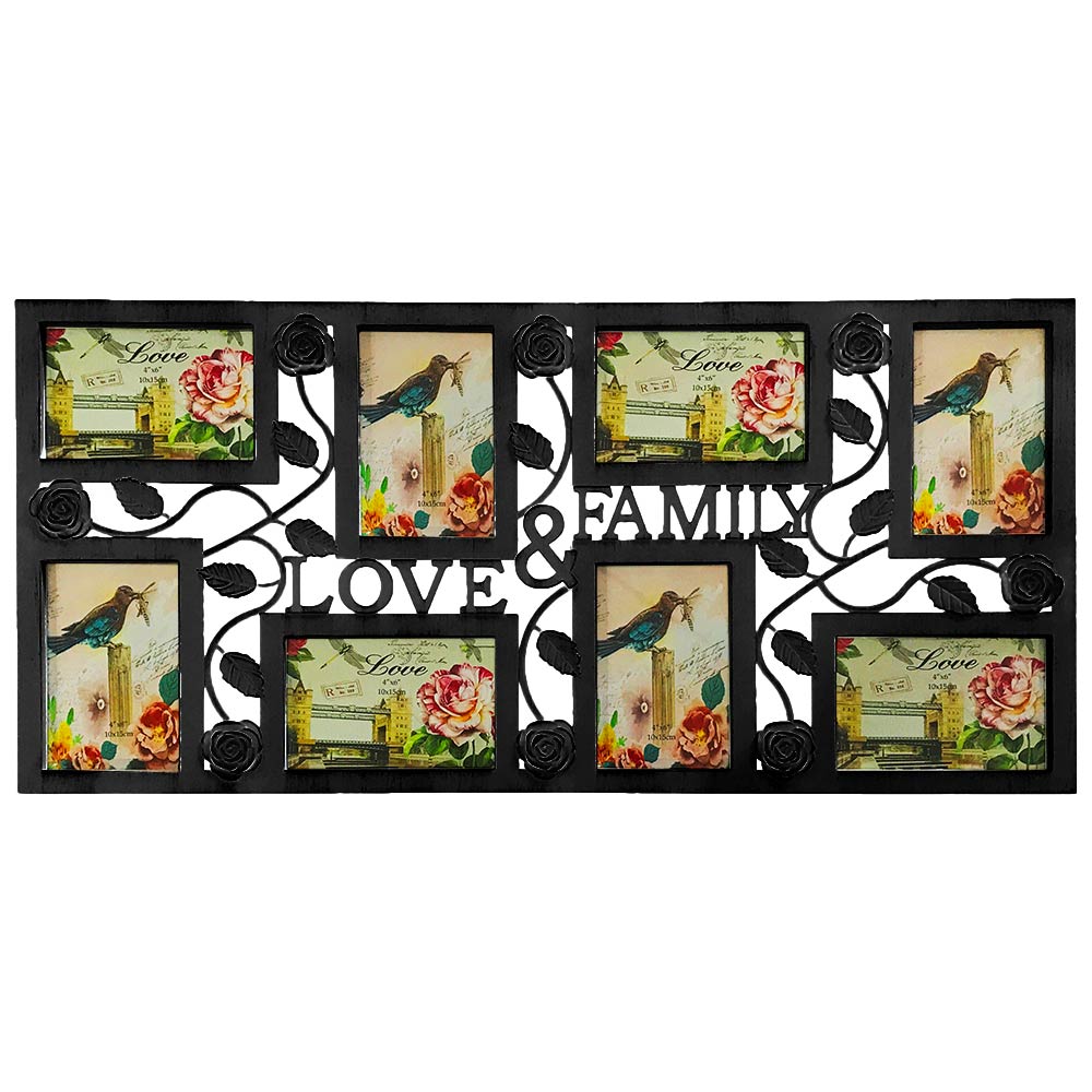 Rama foto colaj Love&Family neagra 8 poze