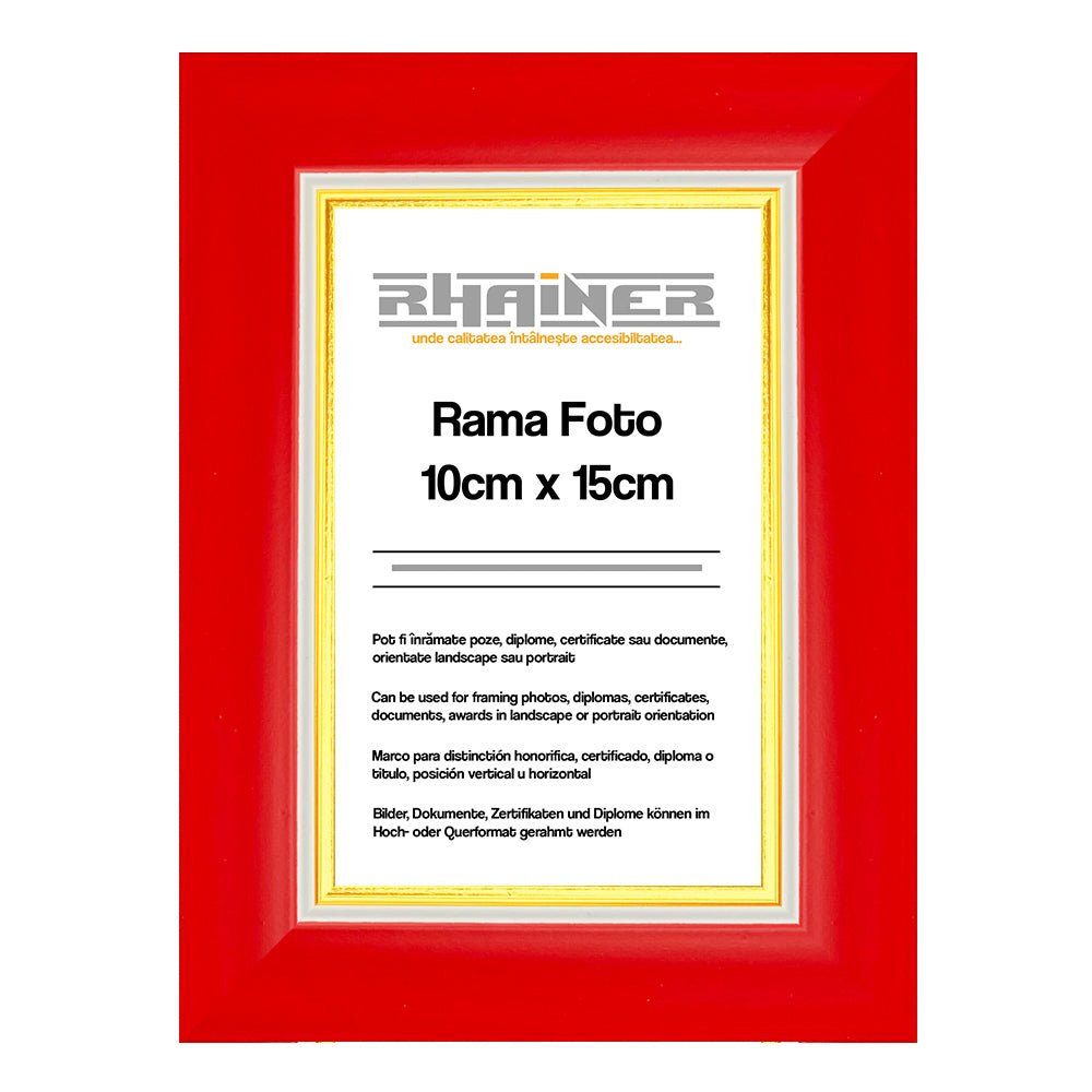 Rama foto Madrid rosu+auriu 10x15