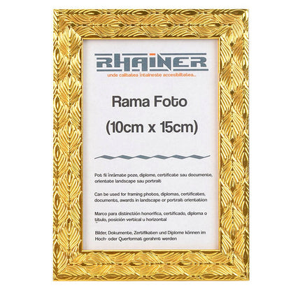 Rama foto Leon auriu texturat 10x15