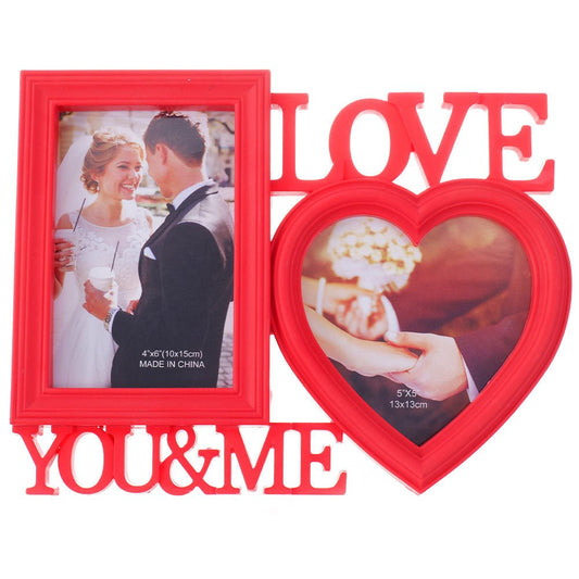 Rama foto colaj rosie LOVE YOU&ME 2 poze