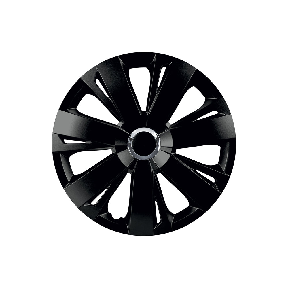 Set Capace Roti 15` Negre Cu Inel Cromat Energy