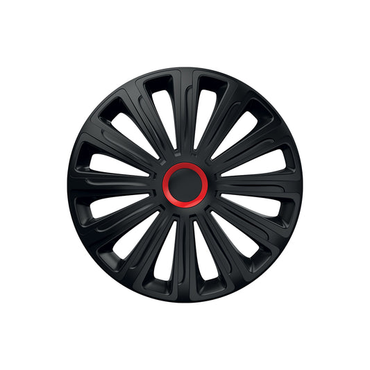 Set Capace Roti 15` Negre Cu Inel Rosu Trend