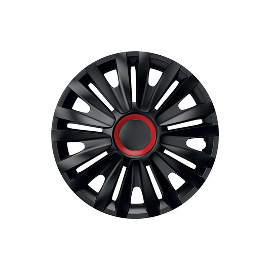 Set Capace Roti 15` Negre Cu Inel Rosu Royal