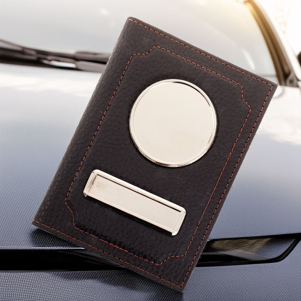 Portofel acte AUTO sigla si numar inmatriculare - negru mat