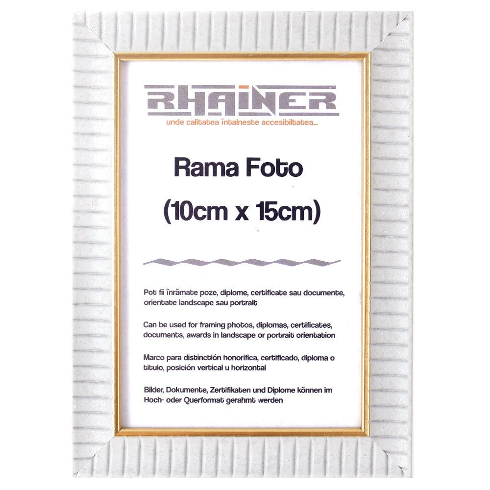 Rama foto Merida alb+auriu 10x15