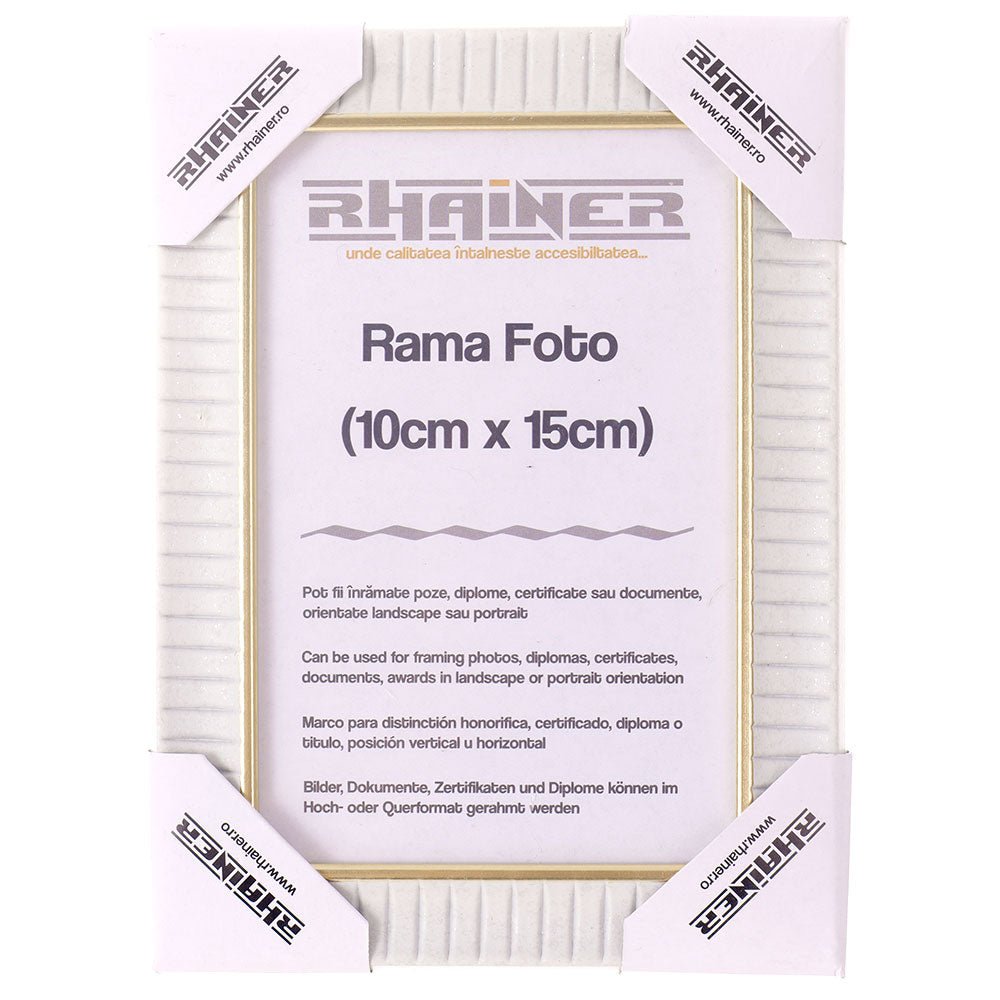 Rama foto Merida alb+auriu 10x15