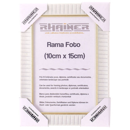 Rama foto Merida alb+auriu 10x15