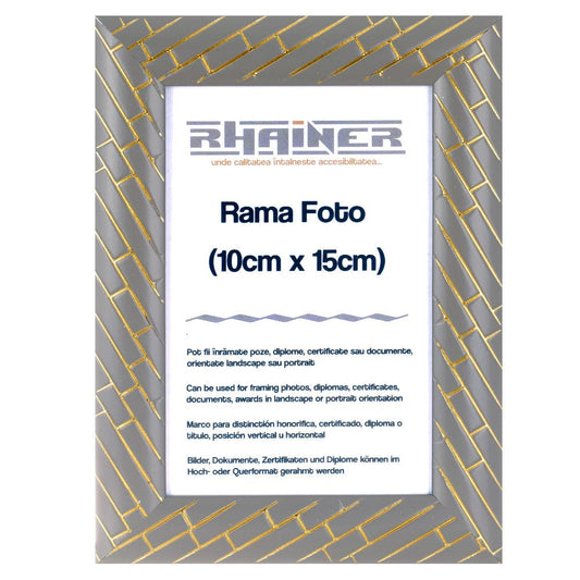 Rama foto Barrio gri+auriu 10x15