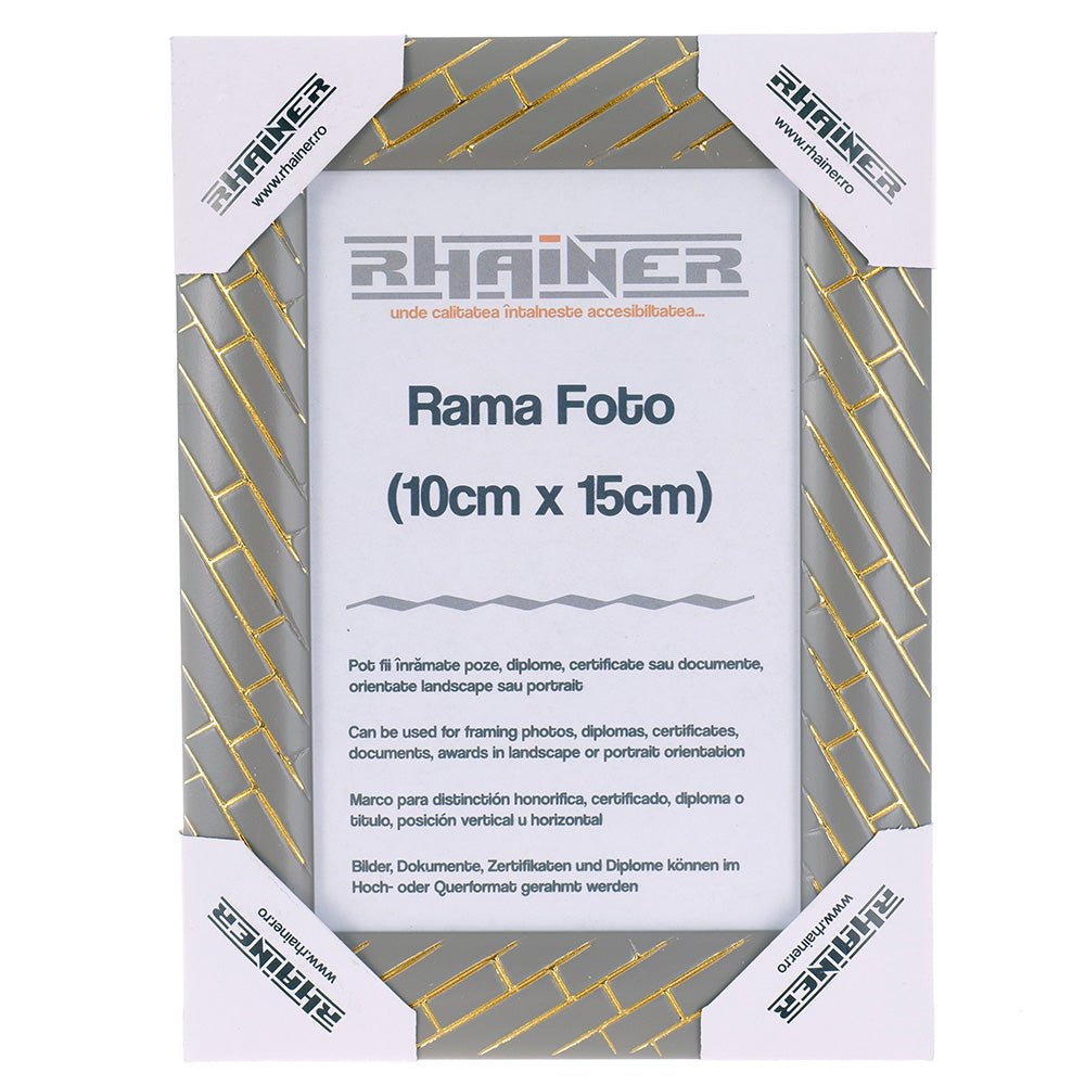 Rama foto Barrio gri+auriu 10x15