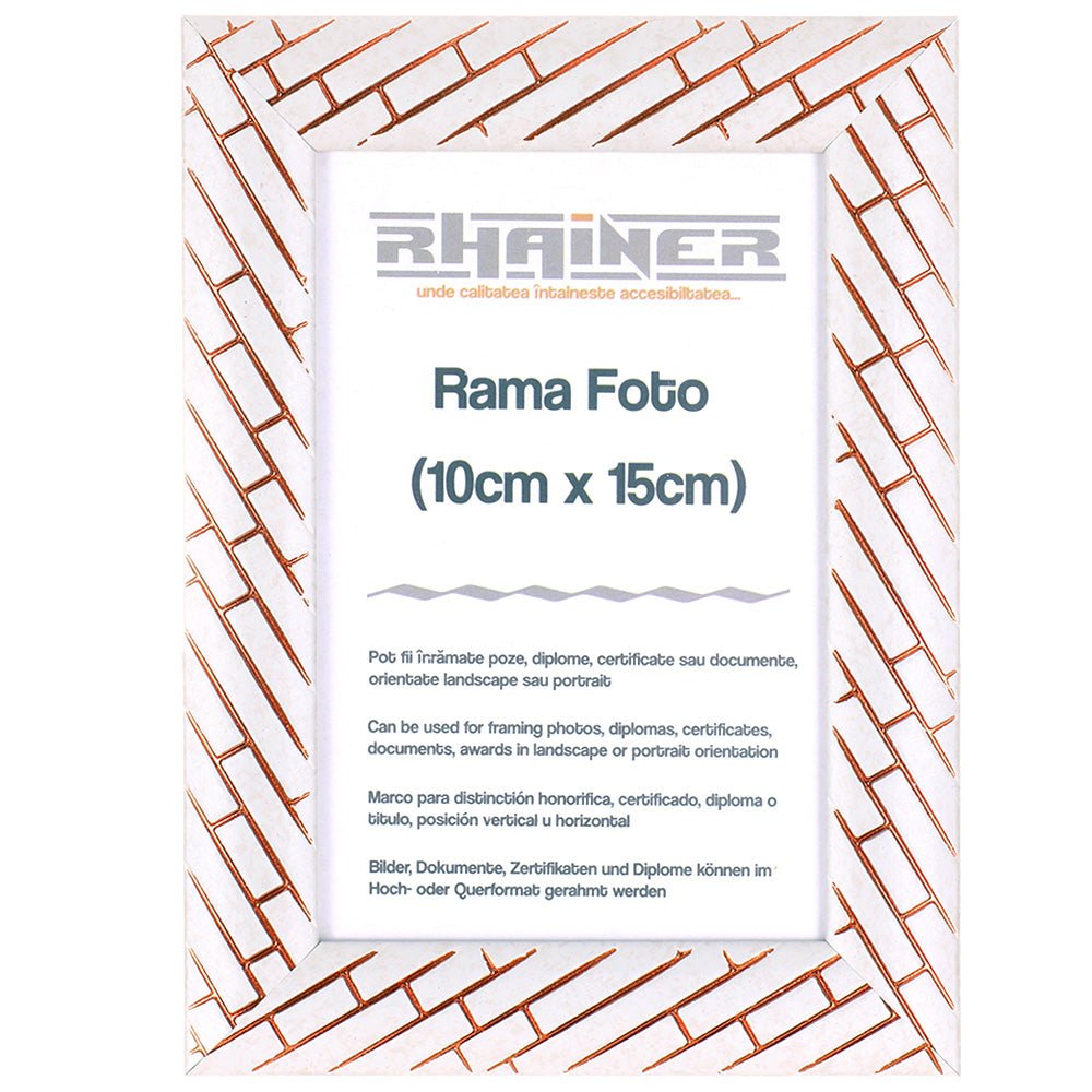 Rama foto Barrio alb+auriu rose 10x15