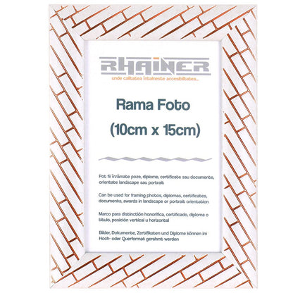 Rama foto Barrio alb+auriu rose 10x15