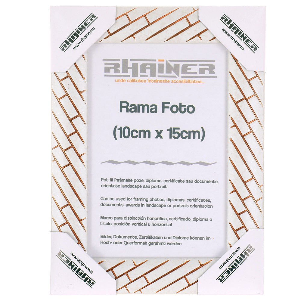 Rama foto Barrio alb+auriu rose 10x15