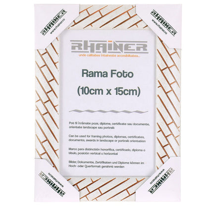 Rama foto Barrio alb+auriu rose 10x15