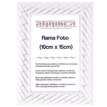 Rama foto Barrio alb+argintiu 10x15