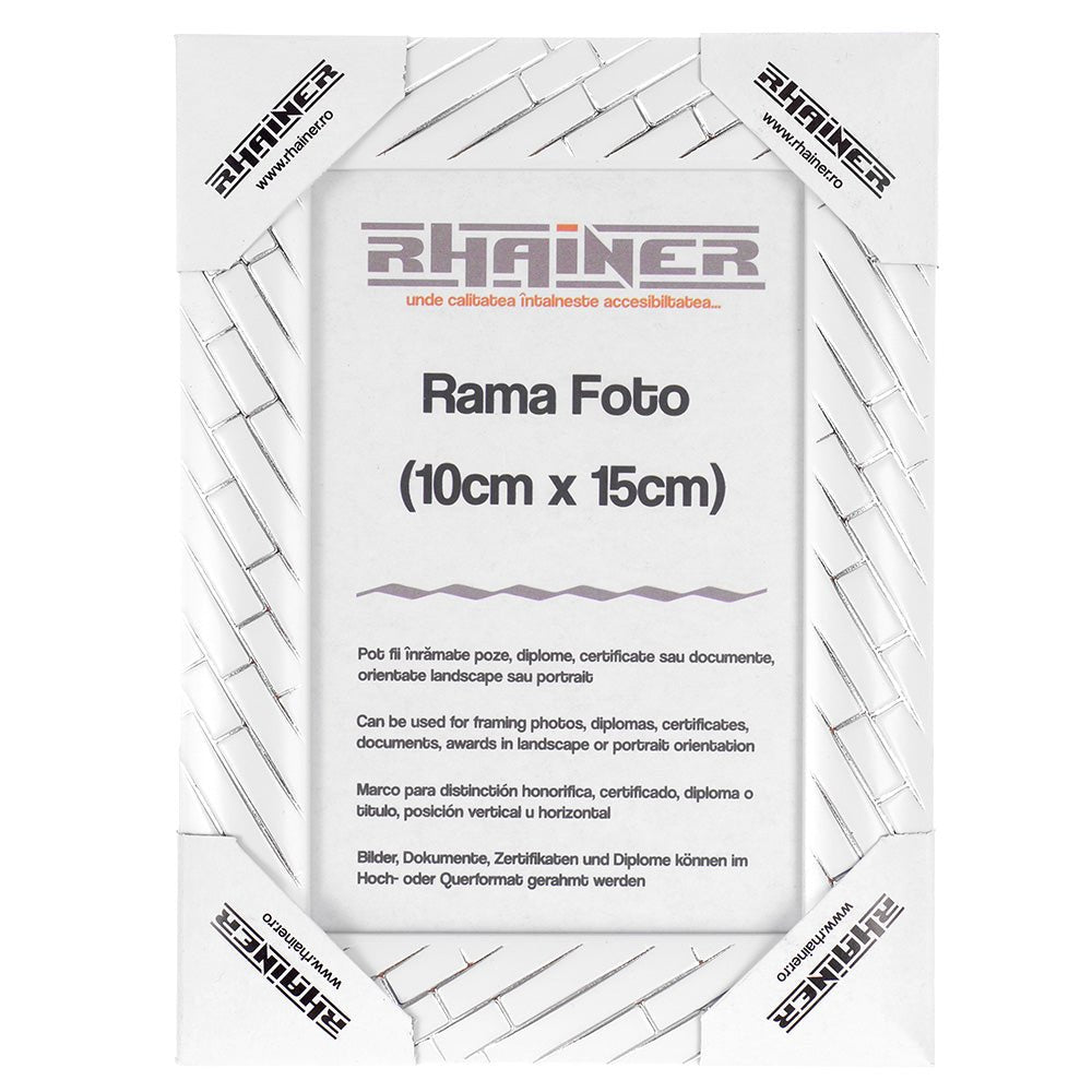 Rama foto Barrio alb+argintiu 10x15