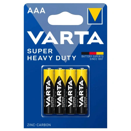 Baterii Varta Super Heavy Duty AAA R03, set 4 bucăți