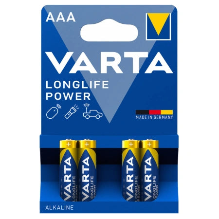 Baterii Varta Longlife Power AAA LR03 alcaline, set 4 bucăți