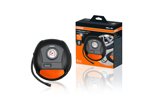 Compresor auto aer OSRAM TYREinflate 200 OTI200, alimentare 12 V, 6.9 bar, 120 W, afisaj analogic
