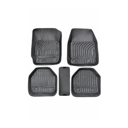 Set 5 covoare auto universale tip tavita, imitatie piele, fata/spate + tunel