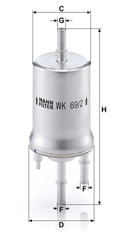 Filtru combustibil MANN FILTER WK 69/2