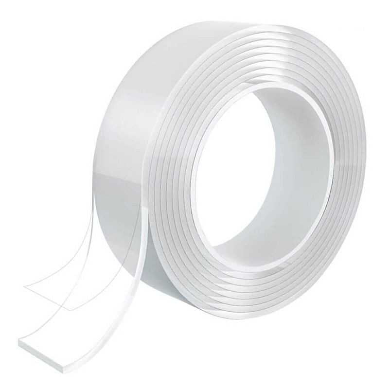 Bandă dublu adezivă nano tape transparentă reutilizabilă 30mm x 3m