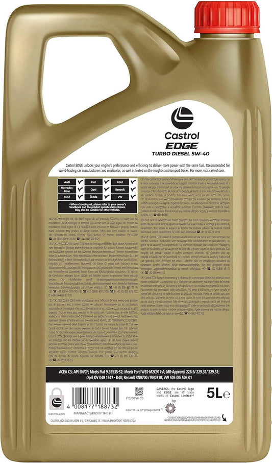 Ulei Castrol Edge Turbo Diesel ACEA C3 5W40 5 litri