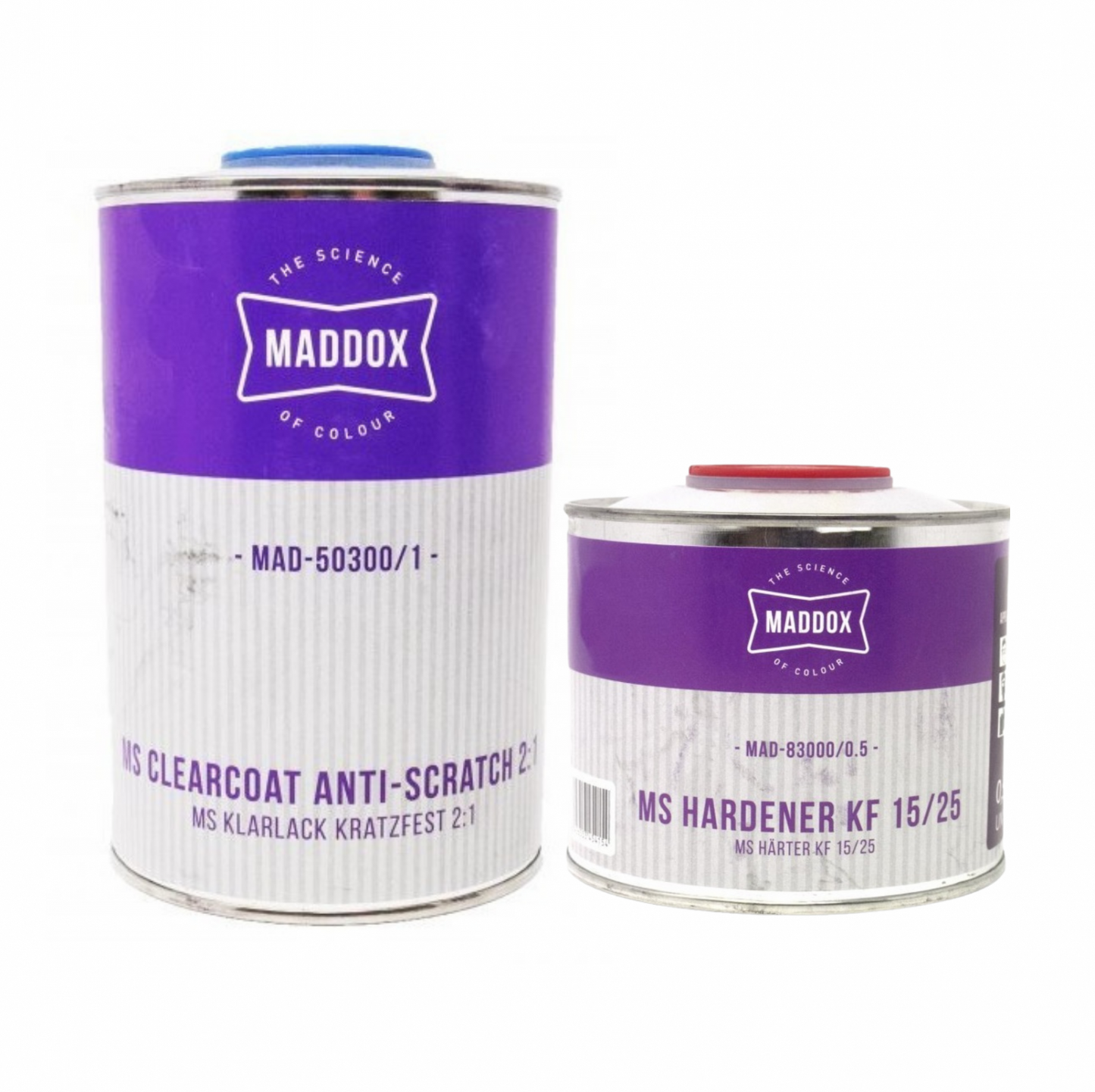 Pachet lac auto + intaritor, Maddox 50300 Anti-Scratch MS 2:1, uscare normal, rapid, gramaj 1 litru / 5 litri